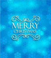 Merry Christmas on blue background. vector