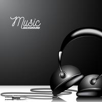 music illustration with headphone  vector