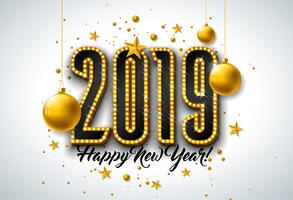 2019 feliz año nuevo ilustración vector