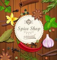 Spice shop paper emblem.