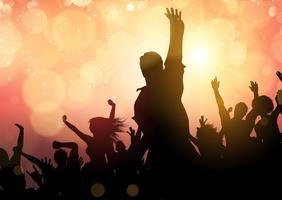 Party crowd on bokeh lights background  vector