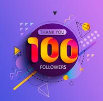 Thank you first 100 followers. vector