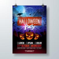 Halloween Party flyer illustration  vector