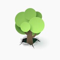 Paper art  tree growth  white paper to the ground, world sustainable  vector