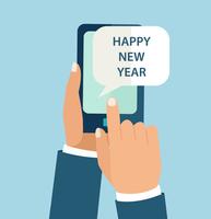 New Year Concept for mobile app. vector