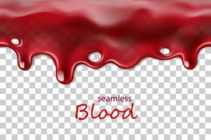 Seamless dripping blood repeatable isolated on transparent background vector