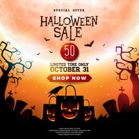 Ilustración de venta de Halloween vector