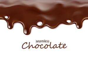 Seamless dripping chocolate repeatable isolated on white vector