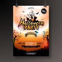 Halloween Party flyer illustration  vector