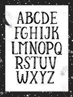 Black and white, monochrome alphabet. vector