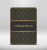 Elegant premium look. Dark gray card shape with golden pattern. Vector illustration.