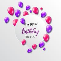 Vector illustration of a birthday with balloons