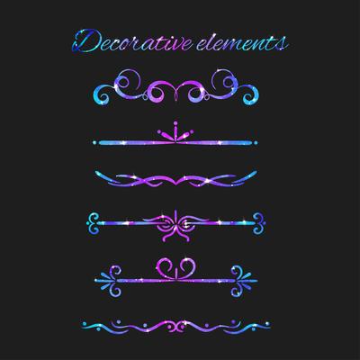 Vector Flourishes. Dividers Set. Hand Drawn Decorative Swirls