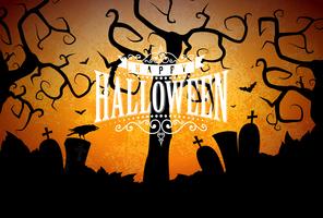 Happy Halloween banner illustration  vector