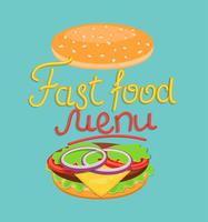 Fast food menu. vector