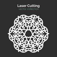 Laser Cutting Template. Round Card. Die Cut Mangala