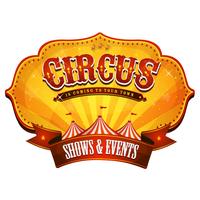 Banner de circo de carnaval con tapa grande vector