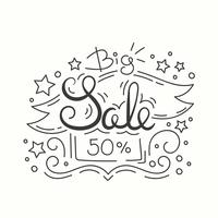 Line Style Sale Banner. Isolated Design on White Background. vector