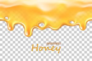 Seamless dripping honey repeatable on transparent background vector