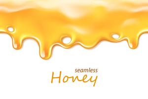 Seamless dripping honey repeatable isolated on white background vector