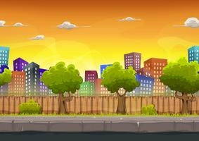 Paisaje de la calle de la ciudad perfecta para juego Ui vector