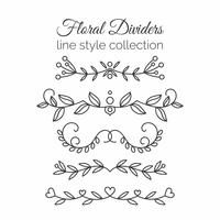 Flourishes. Hand drawn dividers set. Line style decoration. vector