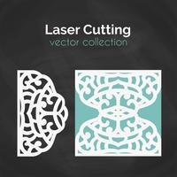 Laser Cut Card. Template For Cutting. Cutout Illustration. vector