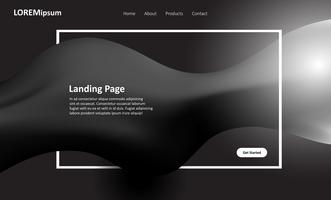 Black and white website landing page design  vector