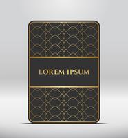 Elegant premium look. Dark gray card shape with golden pattern. Vector illustration.