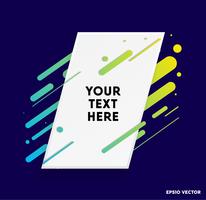 Vector background with paper card and abstract colorful shapes