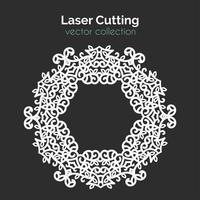 Laser Cutting Template. Round Card. Die Cut Mangala vector