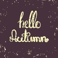 Hello Autumn Retro Poster. vector