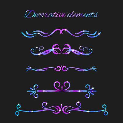 Vector Flourishes. Dividers Set. Hand Drawn Decorative Swirls