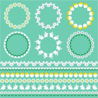 Easter borders and circle frames	 vector
