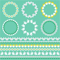 Easter borders and circle frames	 vector