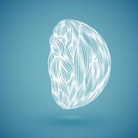 White abstract hand drawn globe, vector illustration