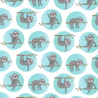 sloth pattern with blue circles vector