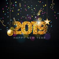 2019 Happy New Year illustration  vector