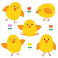 Thumbprint Easter Chicks and flowers