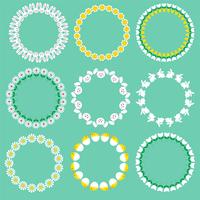 Easter circle frames vector