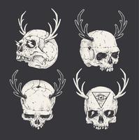 Horned Skulls vector