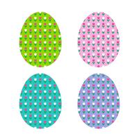 Easter egg shapes with tulip pattern vector