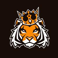 Tiger en Crown Vector Mascot