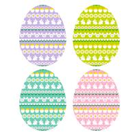 easter eggs with bunny stripe patterns vector