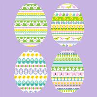 Easter eggs with stripe patterns vector