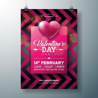 Valentines Day Party Flyer Design  vector