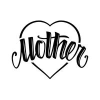 Mother Tattoo Style Vector Lettering 