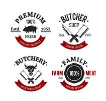  vintage butchery emblems vector