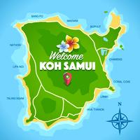 Vector de mapa de Koh Samui