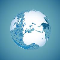 World globe on a blue background, vector illustration